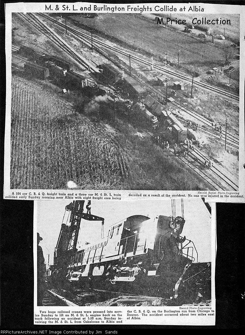 M&StL and CBQ wreck in Albia Iowa